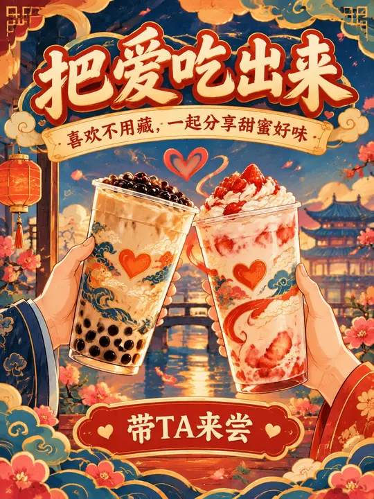 奶茶店 520 海报样片