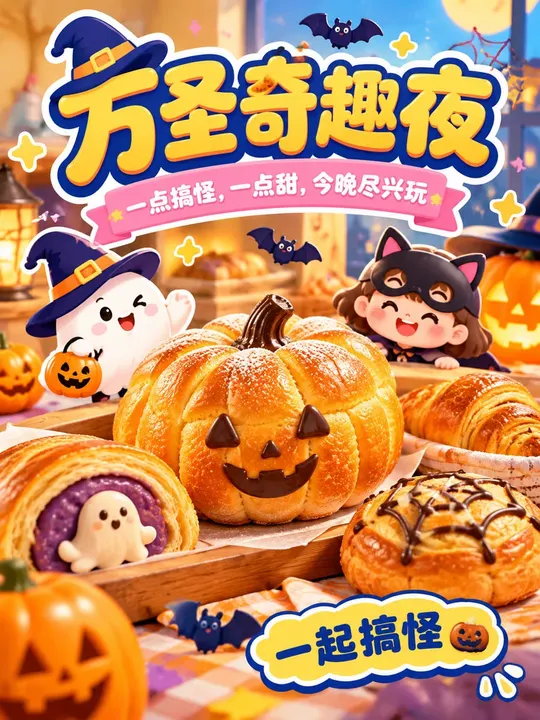 烘焙蛋糕 万圣节海报